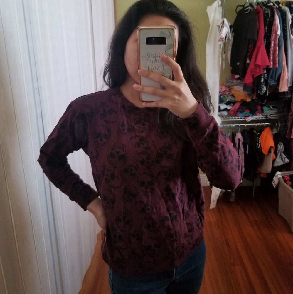 H&M Maroon Skull Sweater